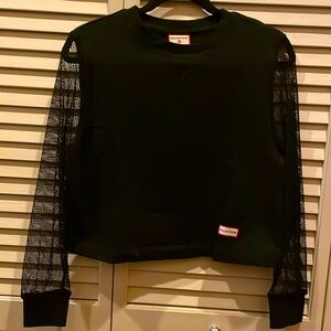 NWOT Hunter black sweatshirt with mesh sleeves